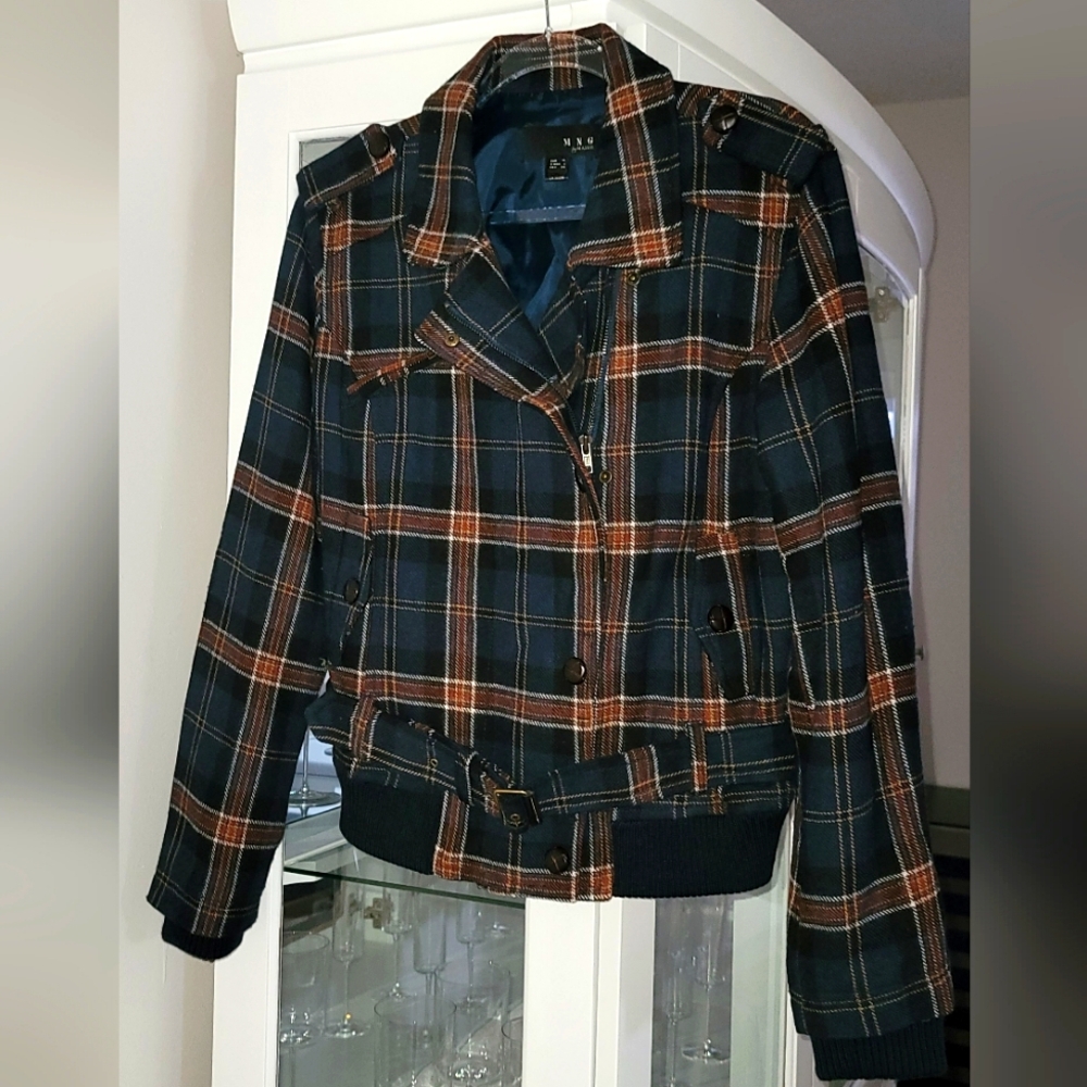 Mango Plaid Wool Jacket